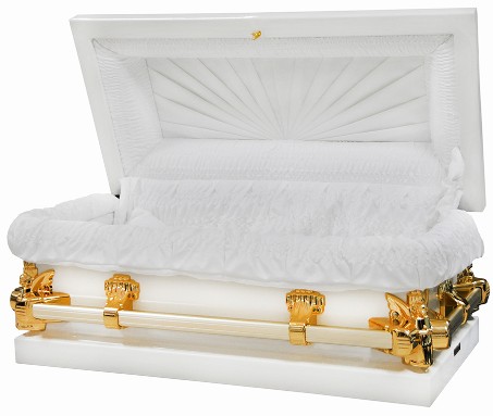 Angle White Child Casket Angle White Child Casket
