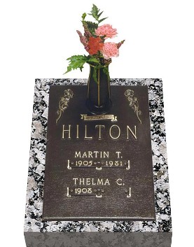 Double Deep Grave Markers / Granite Grave/Bronze 1