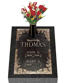 Double Deep Grave Markers / Granite Grave/Bronze 2