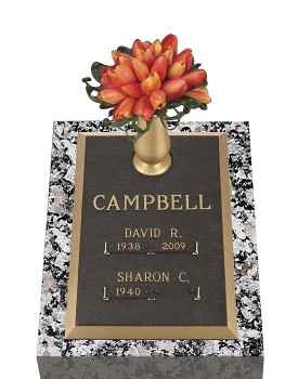 Double Deep Grave Markers / Granite Grave/Bronze 3