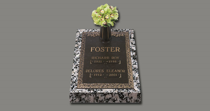 Double Deep Grave Markers / Granite Grave/Bronze 7
