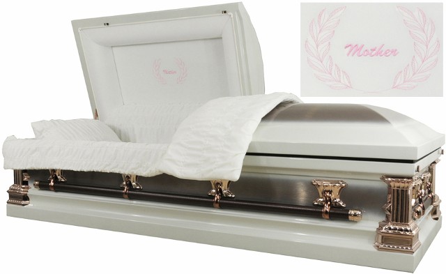 Brushed White Mother Casket - WC2213FS Brushed White Mother Casket - WC2213FS