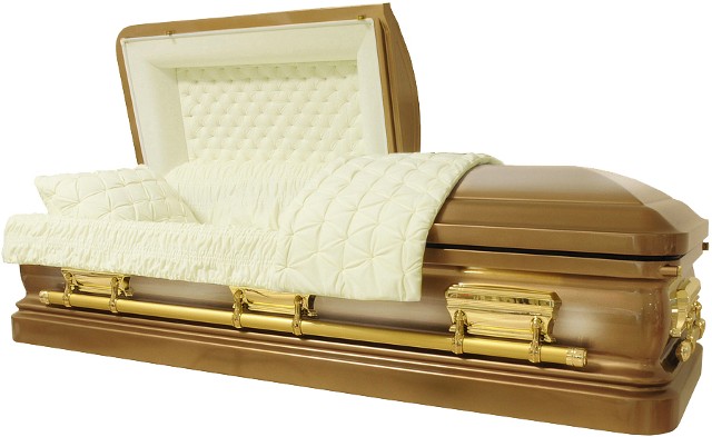 Metallic Gold Casket With Brushed Finish Metallic Gold Casket With Brushed Finish